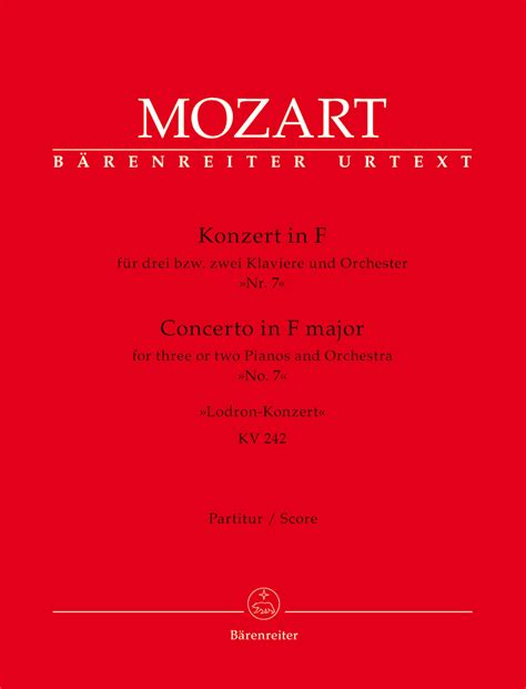 Concerto For Three Or Two Pianos And Orchester No. 7 F Major KV 242 'Lodron Concerto'